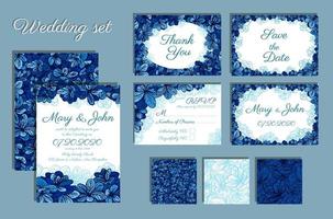 Set of Wedding Invitations and seamless pattern for your design. vector