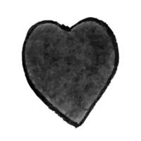 Illustration of heart shape drawn with black colored chalk pastels vector