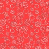 Seamless pattern with colorful hand drawn abstract round elements, doodles vector