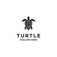 vector de icono de diseño de logotipo minimalista de silueta de tortuga