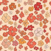 Seamless background with colorful illustrations of blooming flowers vector