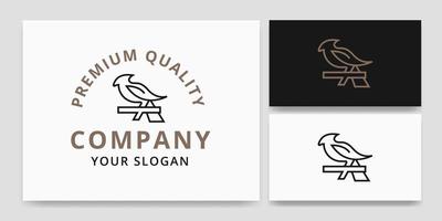 Simple Line Bird Nest Logo Design vector