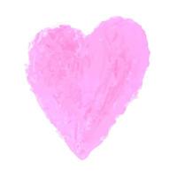 ilustración de forma de corazón dibujada con pasteles de tiza de color rosa vector