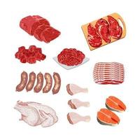 Illustrations of meat products vector