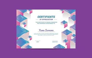 Modern Geometric Certificate Template vector