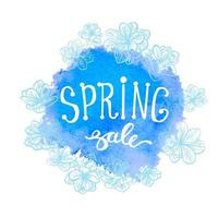 Colorful watercolor poster Spring sale vector
