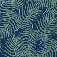 Seamless background with colorful illustration of tropical palm leaves vector