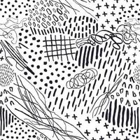 Seamless pattern with hand drawn abstract lines, doodles vector