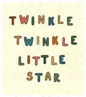 Little star - fun hand drawn nursery poster with lettering vector