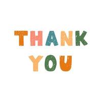 Thank you - fun hand drawn lettering vector