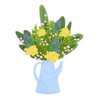 Bouquet in a Teapot Illustration vector