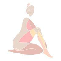 Ilustración colorida de la silueta desnuda del cuerpo de la mujer vector