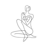 Outline illustration of woman body vector