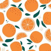 seamless pattern with oranges on white background. Good for wrapping paper, textile prints, scrapbooking, wallpaper, stationary, backgrounds, product packaging, etc. EPS 10 vector