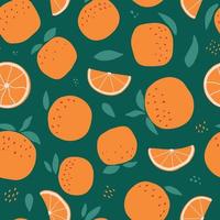 seamless pattern with oranges on green background. Good for wrapping paper, textile prints, scrapbooking, wallpaper, stationary, backgrounds, product packaging, etc. EPS 10
