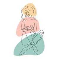 Ilustración del esquema del cuerpo de la mujer con forma de blob vector
