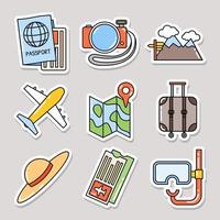 Set of Travel Sticker in Hand Drawn Style
