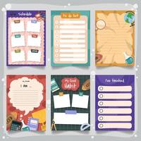 Set of Colorful School Journal Planner Template