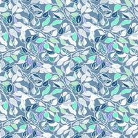 Seamless colorful pattern with foliage and plants vector