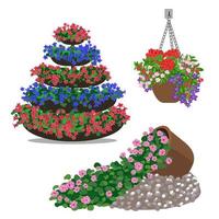 conjunto de arreglos florales vector