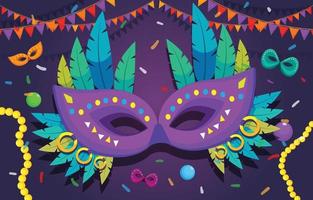 mardi gras máscaras y decoración ilustración vector
