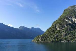 Cruise in Geiranger fjord in Norway photo