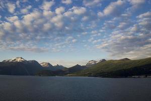 Cruise in Geiranger fjord in Norway photo