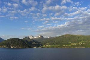 Cruise in Geiranger fjord in Norway photo