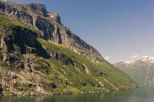 Cruise in Geiranger fjord in Norway photo