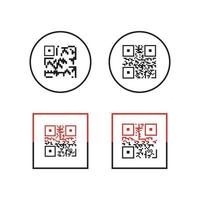 QR Code Icon - Identification Elements Illustrations, Vector Sign