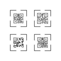 QR Code Icon - Identification Elements Illustrations, Vector Sign