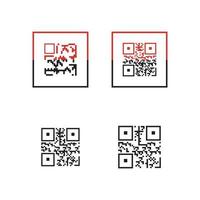 icono de código qr - ilustraciones de elementos de identificación, signo vectorial vector