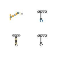 Industrial mechanical robot arm vector icons illustration design