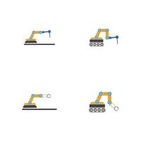 Industrial mechanical robot arm vector icons illustration design