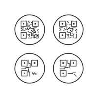 QR Code Icon - Identification Elements Illustrations, Vector Sign