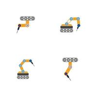 Industrial mechanical robot arm vector icons illustration design