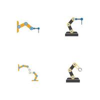 Industrial mechanical robot arm vector icons illustration design