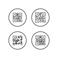 QR Code Icon - Identification Elements Illustrations, Vector Sign