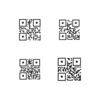 QR Code Icon - Identification Elements Illustrations, Vector Sign