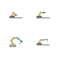 Industrial mechanical robot arm vector icons illustration design