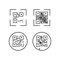 icono de código qr - ilustraciones de elementos de identificación, signo vectorial vector