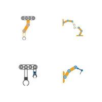 Industrial mechanical robot arm vector icons illustration design