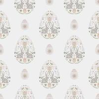 Easter eggs seamless pattern, with Easter bunnies vector