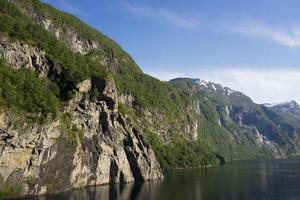 Cruise in Geiranger fjord in Norway photo