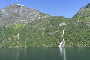 Cruise in Geiranger fjord in Norway photo