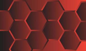 Polygon Pattern Vector Red Background. Honeycomb Digital style design