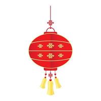 Chinese New Year lantern with red and gold. Vector illustration