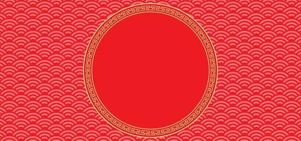 Chinese New Year Background with blank space for text. Red and gold background theme with pattern texture and ornament. Vector illustration