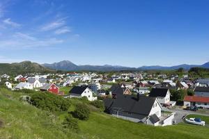 Picturesque fishing village and harbor of Bud, near Molde, Norway photo