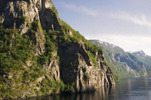 Cruise in Geiranger fjord in Norway photo